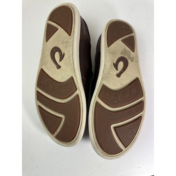 Olukai Nalukai Slip On Shoes Brown Leather Loafer Fold Down Heel Men\'s Size 8.5 main image 11